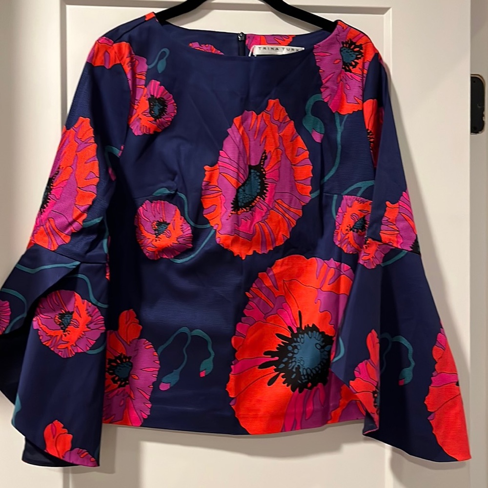 Trina Turk multi color blouse - M - New with tags.  Never worn.